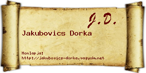 Jakubovics Dorka névjegykártya